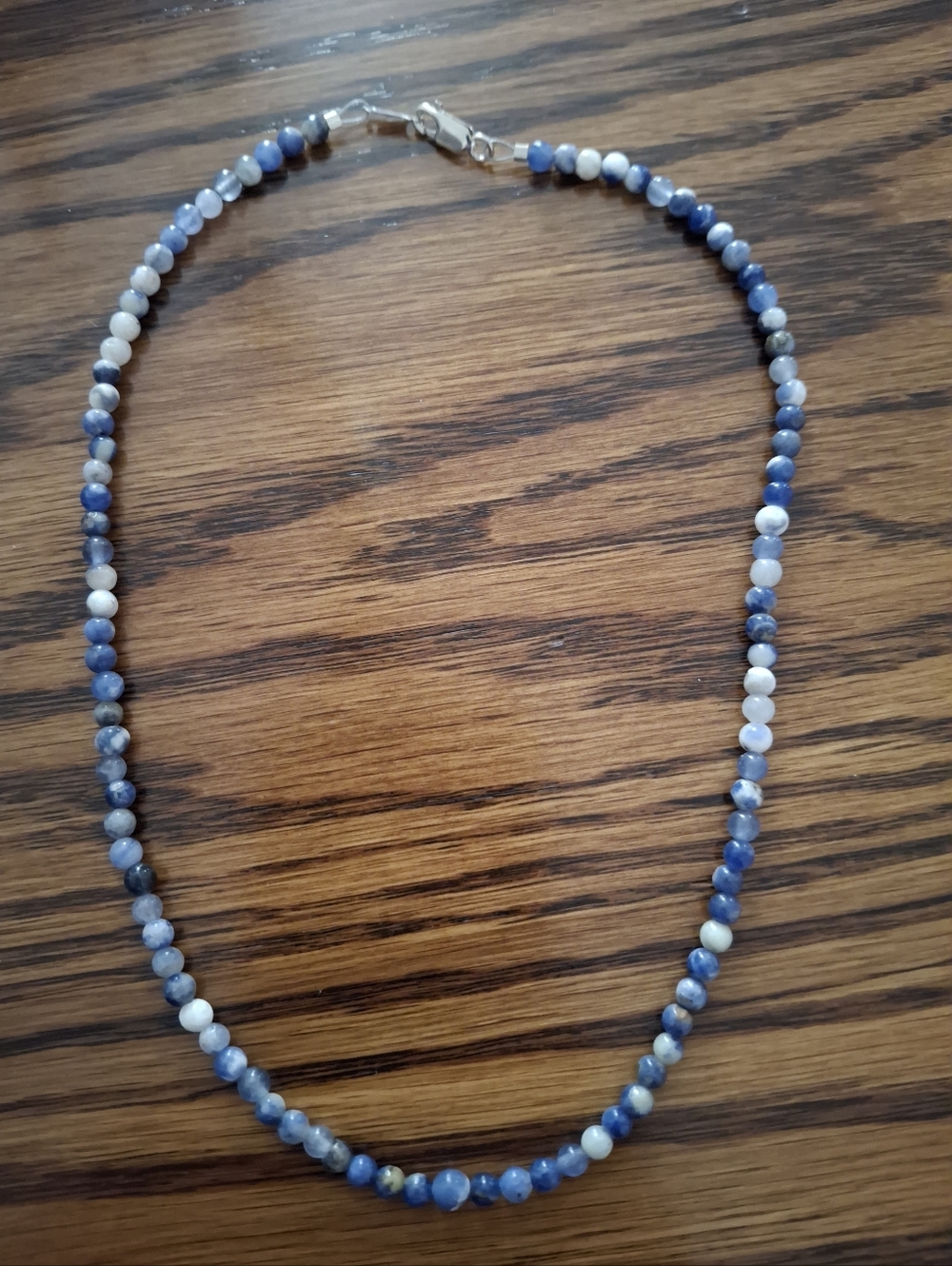 Necklace Blue Sodalite Natural Stones Sterling Silver 16"